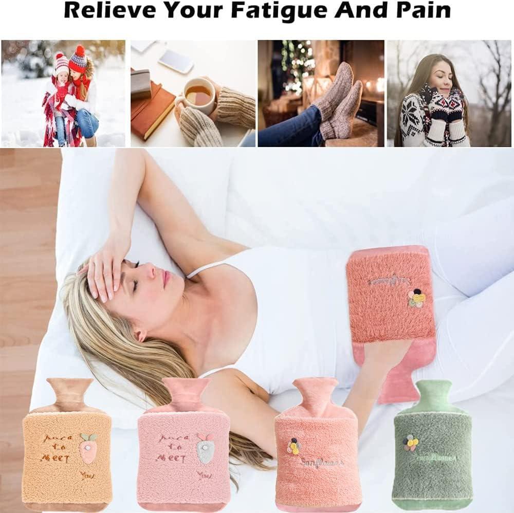 Nước nóng Chai nước nóng, chai nước nóng với nắp, không thấm nước nóng với túi sang trọng, với nắp giả mạo dệt kim, có thể giặt được, để sưởi ấm mùa đông