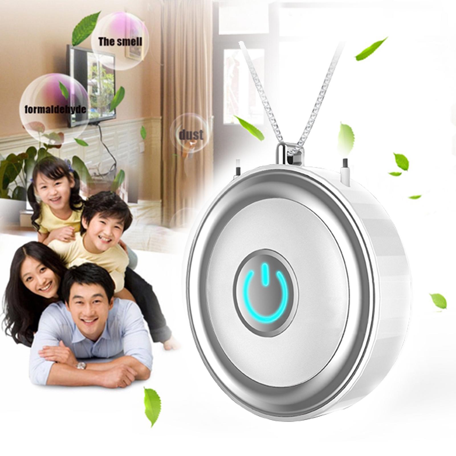 Portable Wearable Air Purifier Personal Mini Air Necklace Air Freshener Low Noize USB Rechargable
