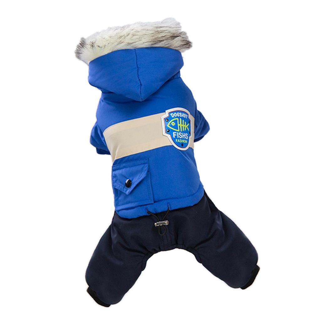 Dog Puppy Pet Hooded Down Jacket Coat Clothes Costume Winter Jumpsuit