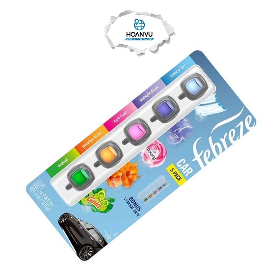 Tinh Dầu Thơm Ôtô 5in1 Febreze Air Freshener Car Vent Clips