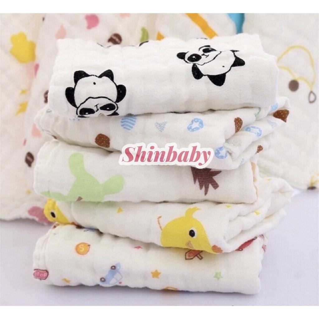 Khăn sữa cho bé xô muslin 4 lớp cao cấp sợi vải hữu cơ tự nhiên mềm mại siêu thấm hút an toàn với làn da bé