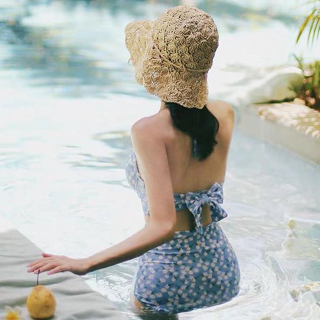 Bikini hoa xanh 2 mảnh quảng châu chất đẹp