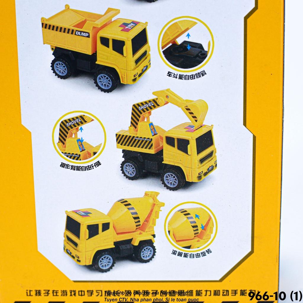 Hộp 2 xe công trường màu vàng 966-10 - Xe Mô Hình - Đồ chơi thông minh cho trẻ em - Quà tặng sinh nhật