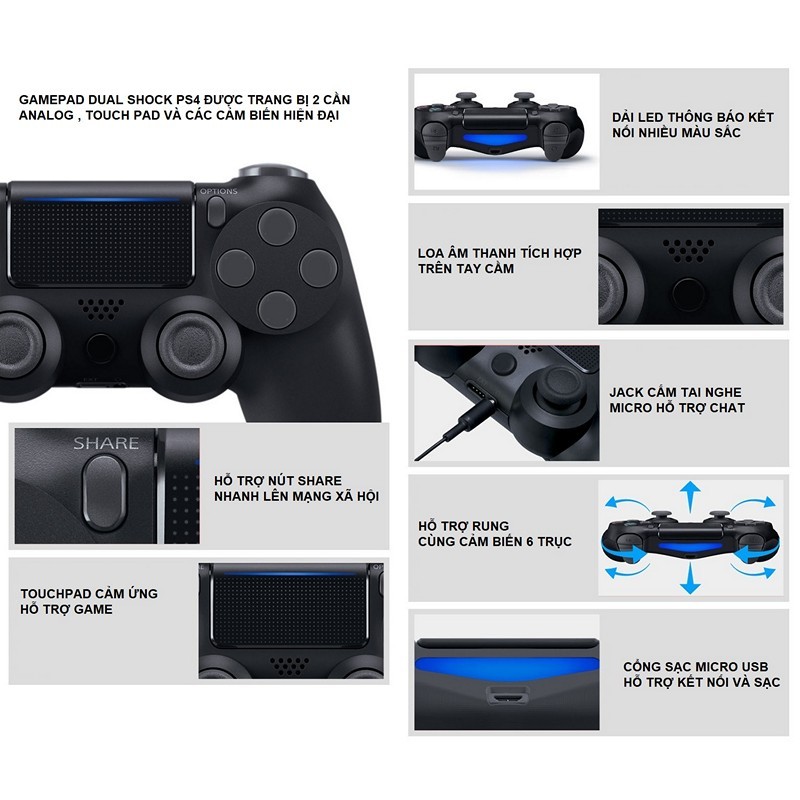 Gamepad Không dây Bluetooth PlayStation Gold cho máy tính - điện thoại - máy game Console