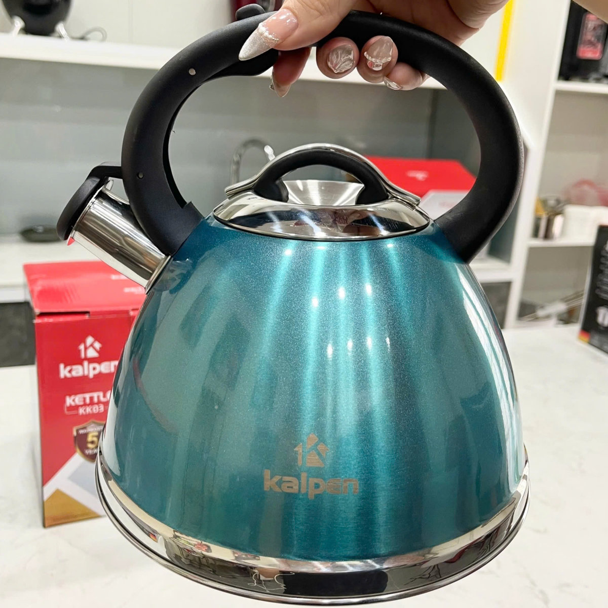 Ấm đun nước Inox 304 cao cấp Kalpen KK03 dung tích 3L dùng bếp từ chuẩn Đức - Hàng chính hãng