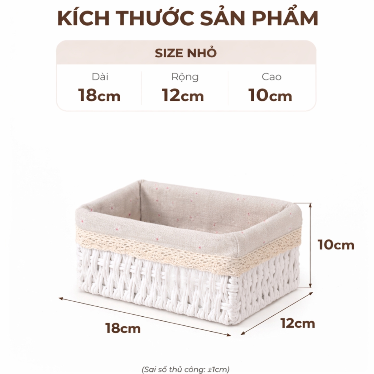 Giỏ Lót Vải Hoa Nhí Vintage Cao Cấp ANKAN – Giỏ Đựng Mỹ Phẩm, Đồ Ăn Vặt, Decor Phòng Sang Trọng