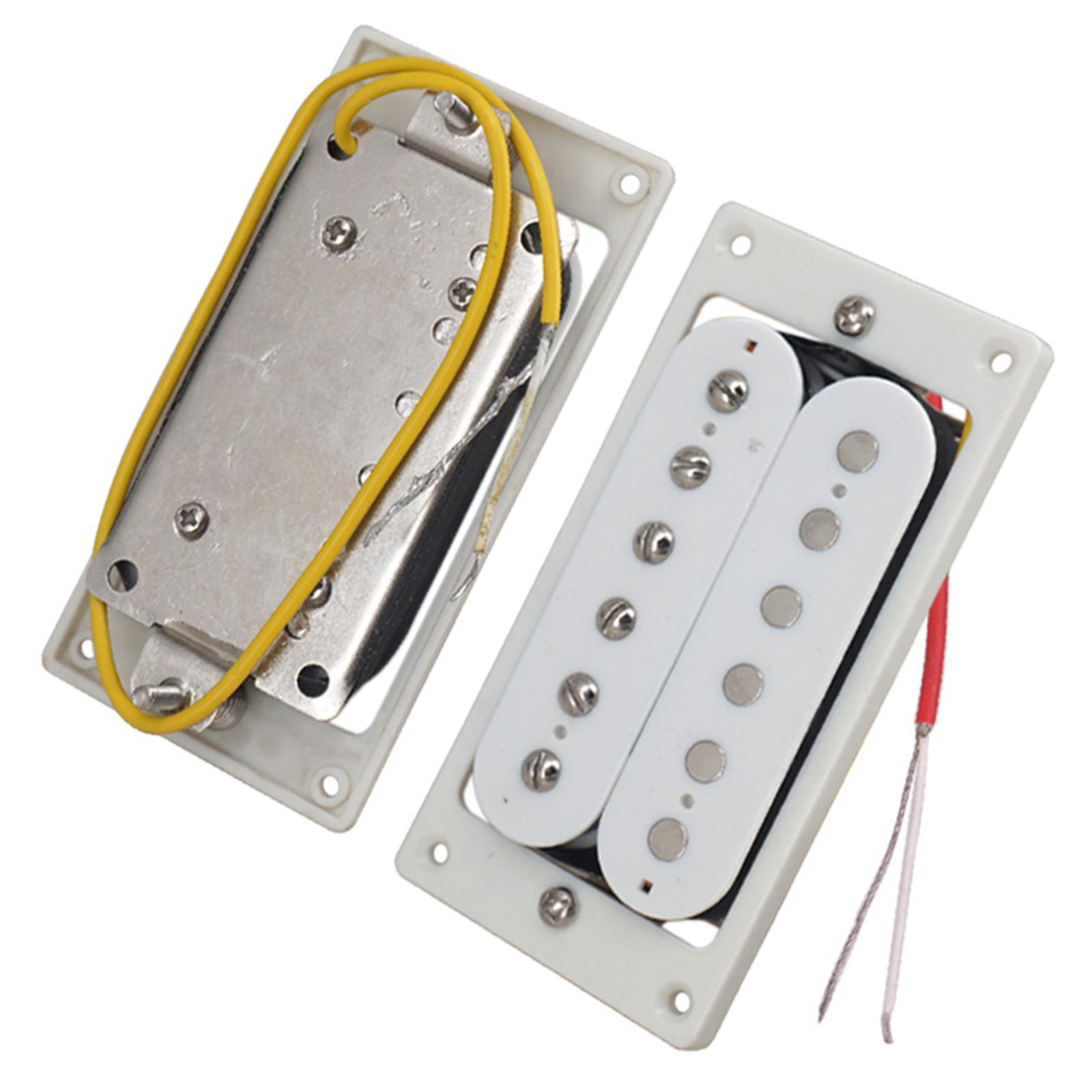 Tone Pickups Set, Humbucker Double Coil Neck Pickup and Bridge Pickup Replacement Parts for Standard Humbucker Electric Guitar