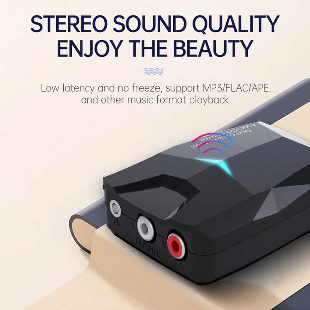 Bộ Chuyển Đổi Âm Thanh Kỹ Thuật Số Sang Analog, Bộ Chuyển Đổi Quang Học SPDIF Kỹ Thuật Số Đồng Trục Sang 3.5Mm AUX RCA L/R Bộ Thu Bluetooth 5.0 Tương Thích