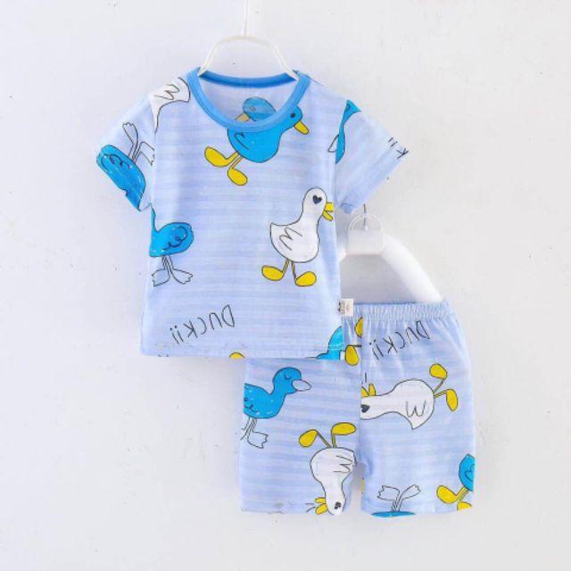 Bộ cotton tre hàng xuất đẹp cho bé trai