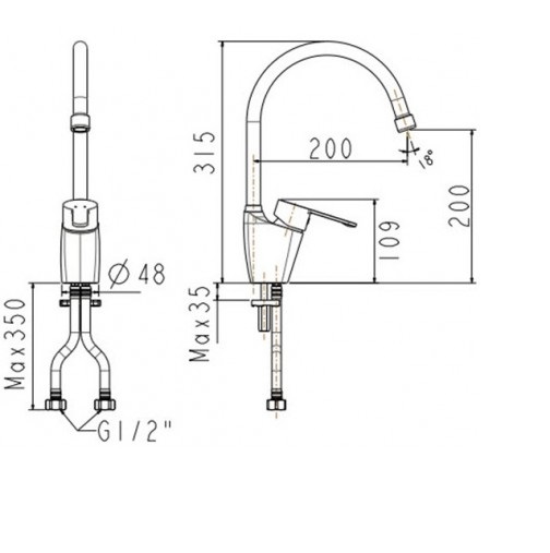 Vòi bếp nóng lạnh American Standard Seva WF-5623