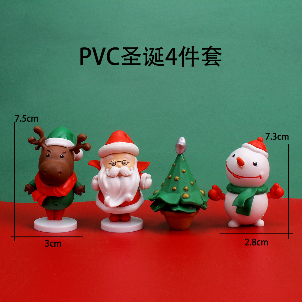 Bô 04 Mô Hình Nhân Vật Noel Dễ Thương - Cao 7-7.3cm