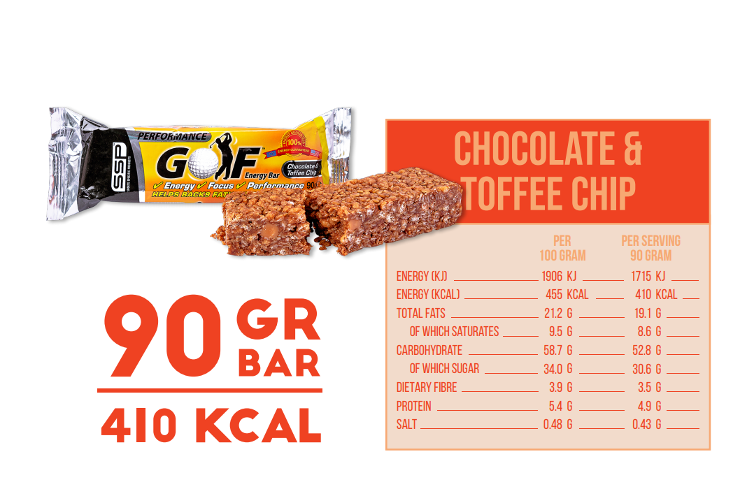 Hộp 24 Thanh năng lượng SSP Performance Golf vị Chocolate &amp; Toffee Chip