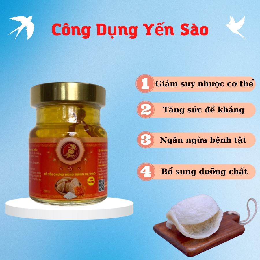 Yến hũ chưng đông trùng hạ thảo; đảm bảo chất lượng và tiện lợi; không chất bảo quản, không chất phụ gia