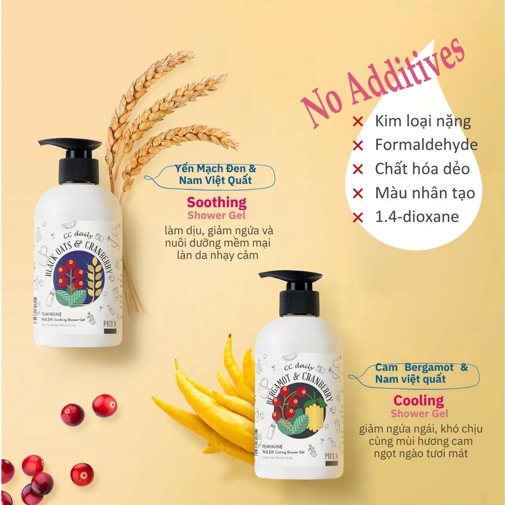 Dung Dịch Vệ Sinh Phụ Nữ CC Daily Feminine Wash Soothing And Calming Shower Gel 330g