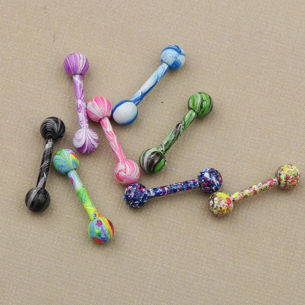 8 Pieces Stainless Steel Lip Bars Rings Barbell Piercing Jewelry 16G