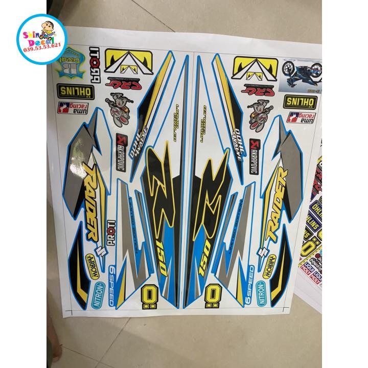 Tem xe Raider Fi dán xe xanh ngọc