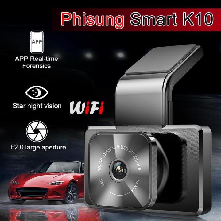 Camera hành trình ô tô Phisung K10 tích hợp camera sau Wifi GPS - HÀNG CHÍNH HÃNG