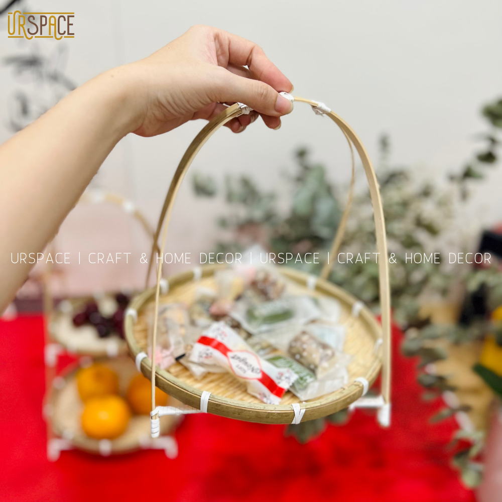 Mẹt Tre URSPACE Đựng Bánh Kẹo, Trái Cây, Mẹt Trang Trí Decor/ BAMBOO 1 TIER TRAY