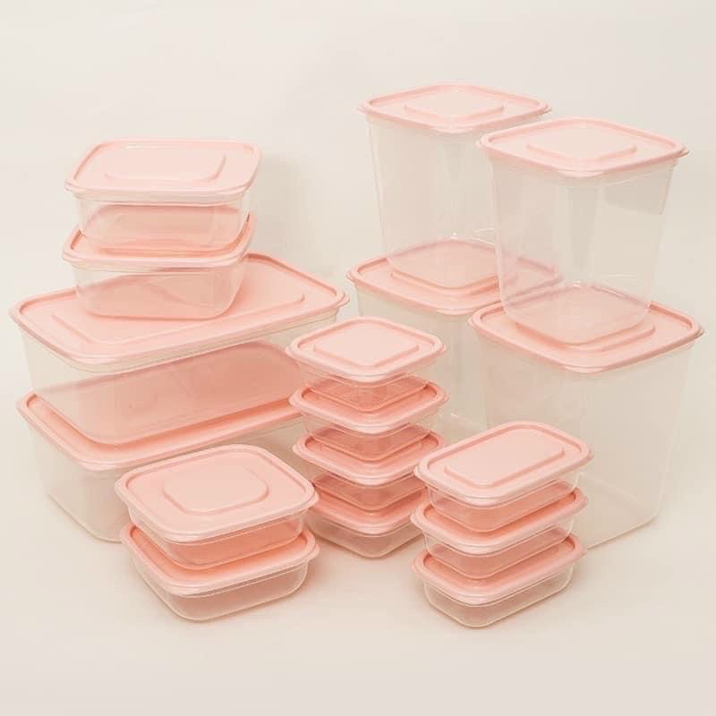 17 hộp nhựa an toàn có nắp đựng thực phẩm để tủ lạnh