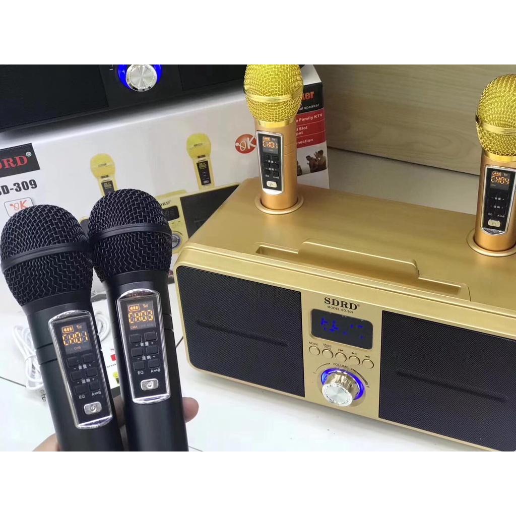 HỎA TỐC - LOA KARAOKE SD-309 TẶNG KÈM 2 MICRO KHÔNG DÂY