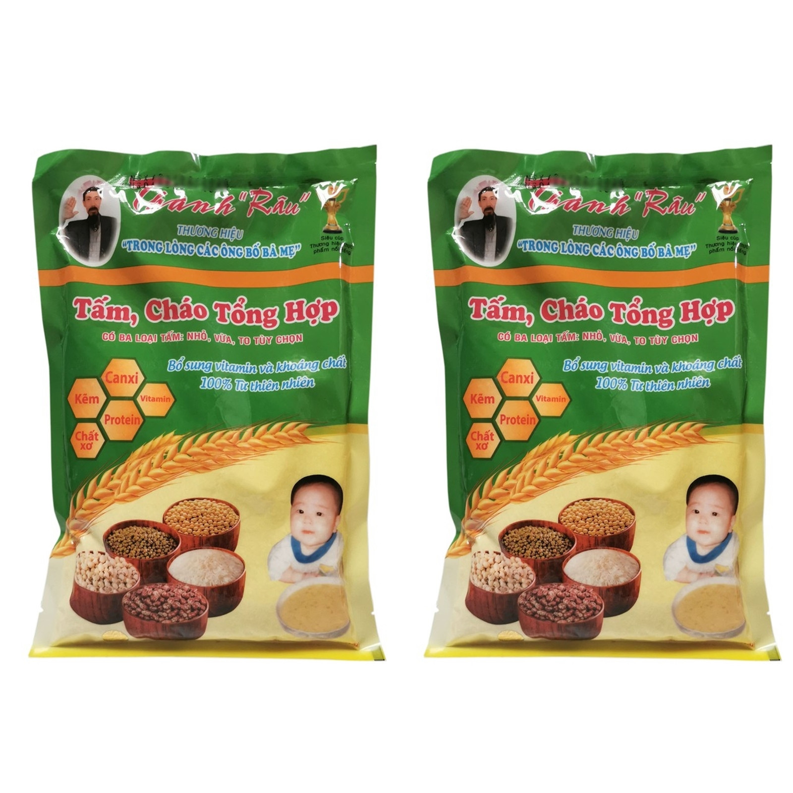 COMBO 02 GÓI CHÁO TẤM ĂN DẶM TRẺ EM THÀNH RÂU - 1KG (LOẠI HẠT NHỎ)