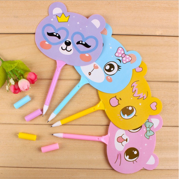 Combo 2 Bút Bi Mực Xanh Bút Hình Quạt Nhiều Hình Ngộ Nghĩnh Dễ Thương Cho Bé - HENRYSA