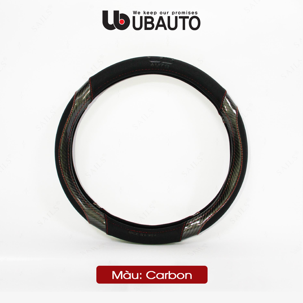 Bọc vô lăng carbon chính hãng cao cấp UBAUTO kháng khuẩn tay lái ô tô phù hợp các dòng xe có vô lăng 37-38cm