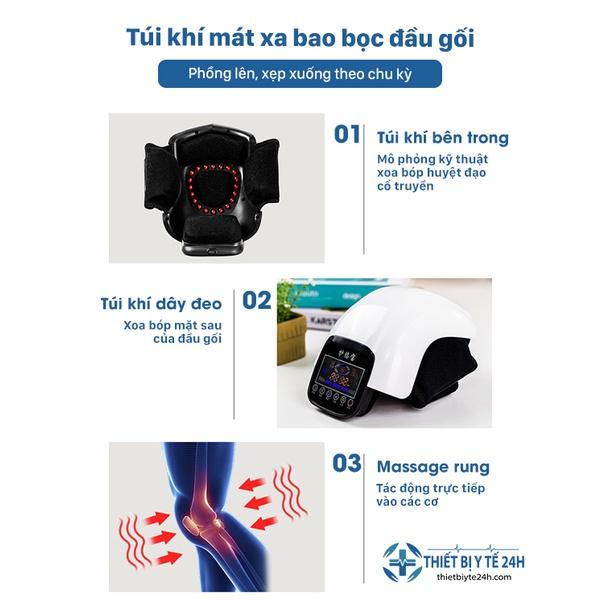 Máy Massage Đầu Gối - Máy Mát Xa Đầu Gối, Hỗ Trợ Giảm Đau Nhức Khớp Gối, Rung Tần Số Cao, Xông Hơi, Chườm Nóng Giảm Đau