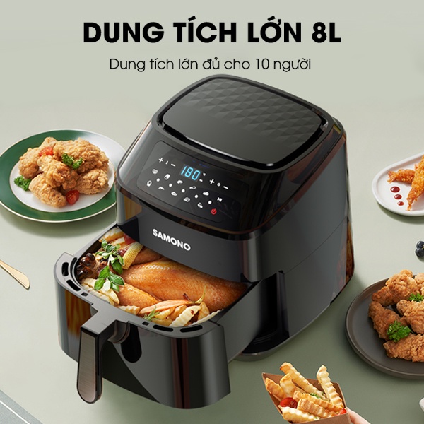 Nồi chiên không dầu dung tích 8L SAMONO SW-AFBE08 - Hàng chính hãng