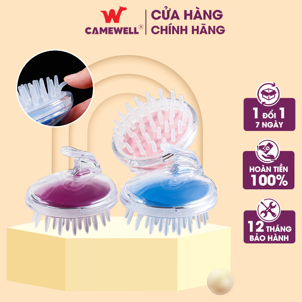 Lược gội đầu massage silicon CWELL, mát xa da đầu, gỡ rối và giảm rụng tóc hiệu quả C04PK