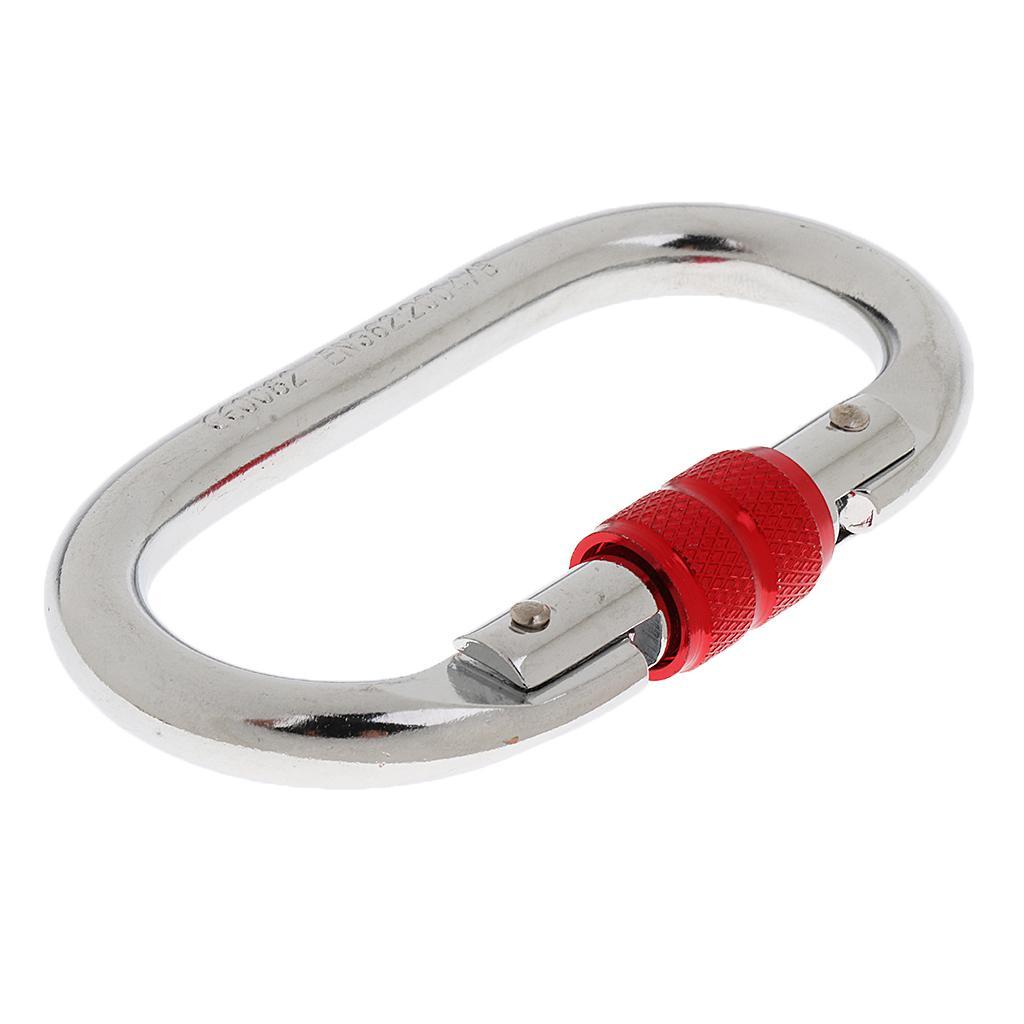 2Pcs Backpack Hiking Stick Holder Walking Pole Fixing Buckle Elastic Rope & 2x Climbing Carabiner Hook
