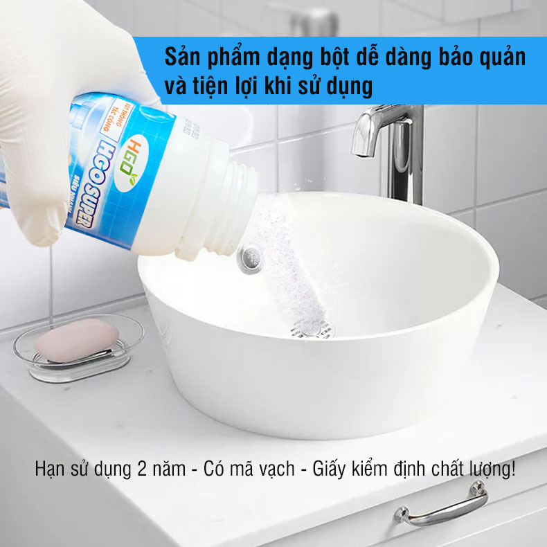 Bột thông tắc cống, bồn cầu, bồn rửa bát, đường ống cực mạnh HGO Super 250g