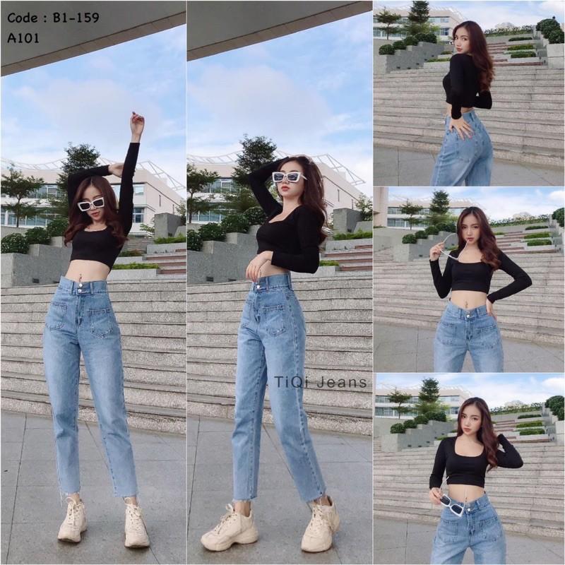 Quần bò baggy 2 khuyu