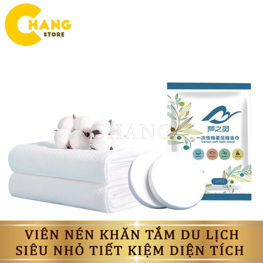 Khăn Tắm Viên Nén Du Lịch, Khăn Tắm Cotton Tiện Lợi Thấm Hút Nước Tốt, Tiết Kiệm Không Gian