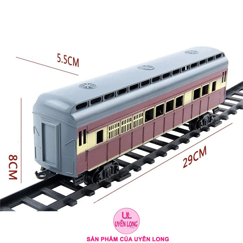 Bộ Tàu Hỏa CLASSIC TRAIN 5 Toa Cỡ Lớn PYM9, Chạy PIN, Mô Phỏng Khói Đèn, Đường Ray 126x84cm