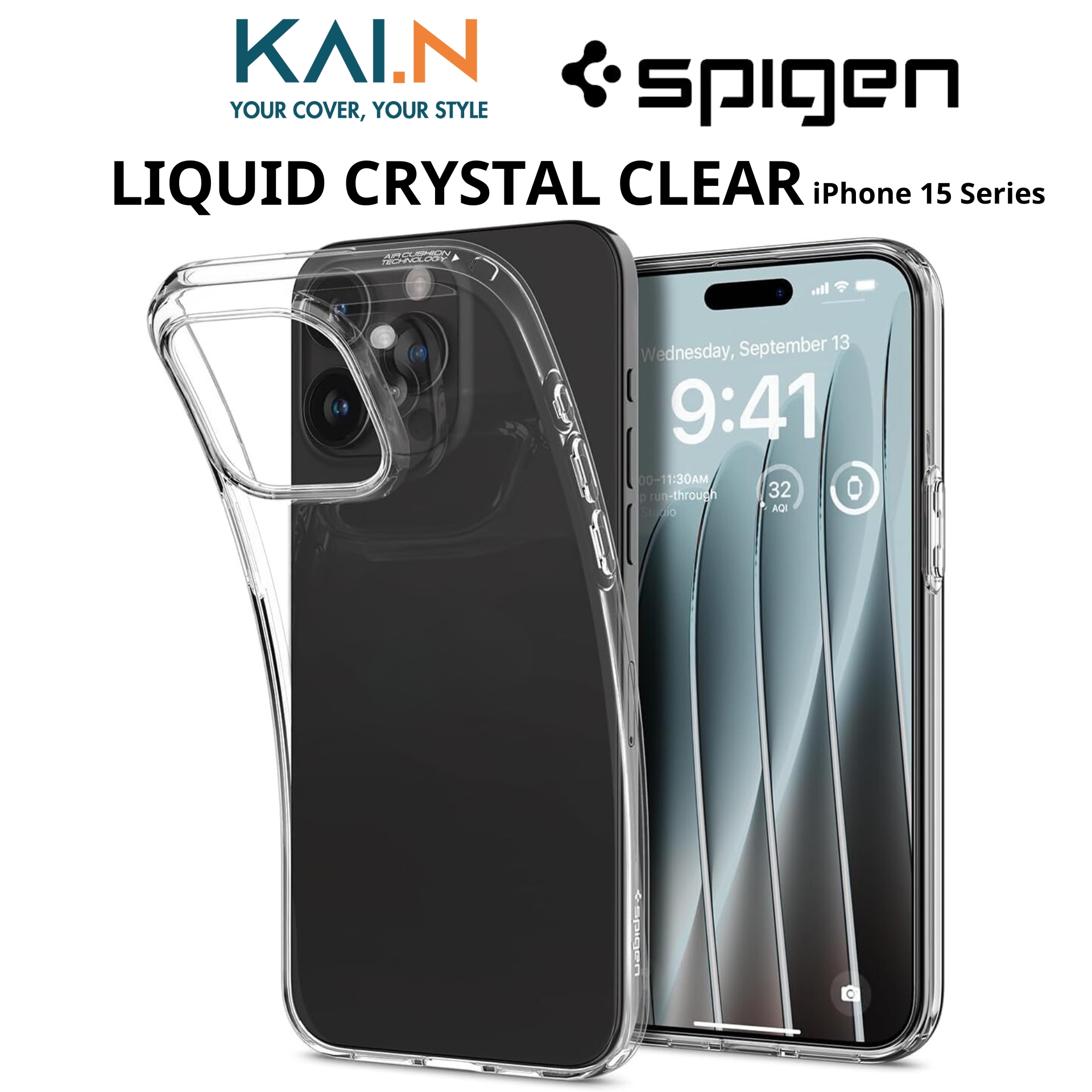 Ốp Lưng Spigen Dành Cho iPhone 15 Pro Max / iPhone 15 Pro / iPhone 15 Plus / iPhone 15, SPIGEN LIQUID CRYSTAL CLEAR - HÀNG CHÍNH HÃNG