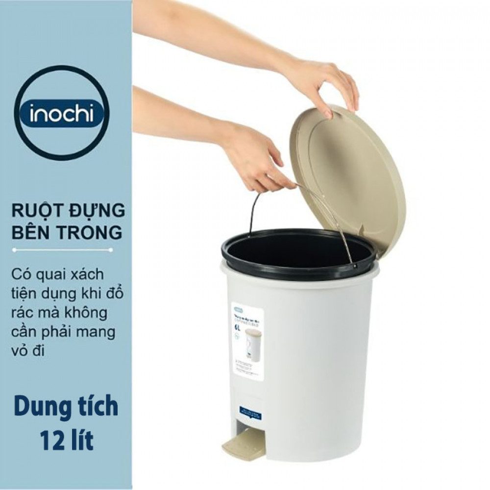 Thùng Rác Nhựa Tròn Đạp Chân Phù Hợp Sử Dụng Trong Gia Đình, Văn Phòng Dung Tích 6L-12L