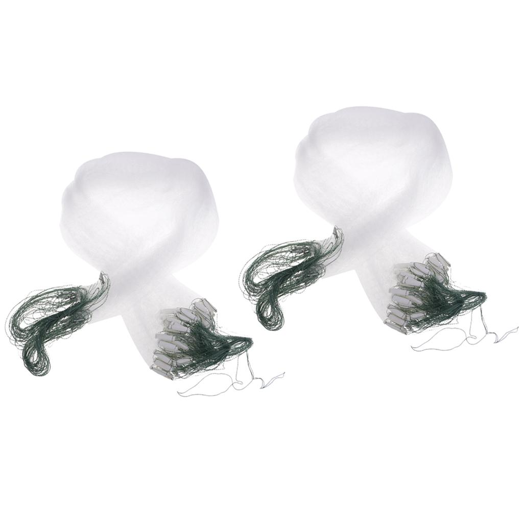 2x Fishing Net with Float Trap Monofilament Small Mesh Gill Casting Net