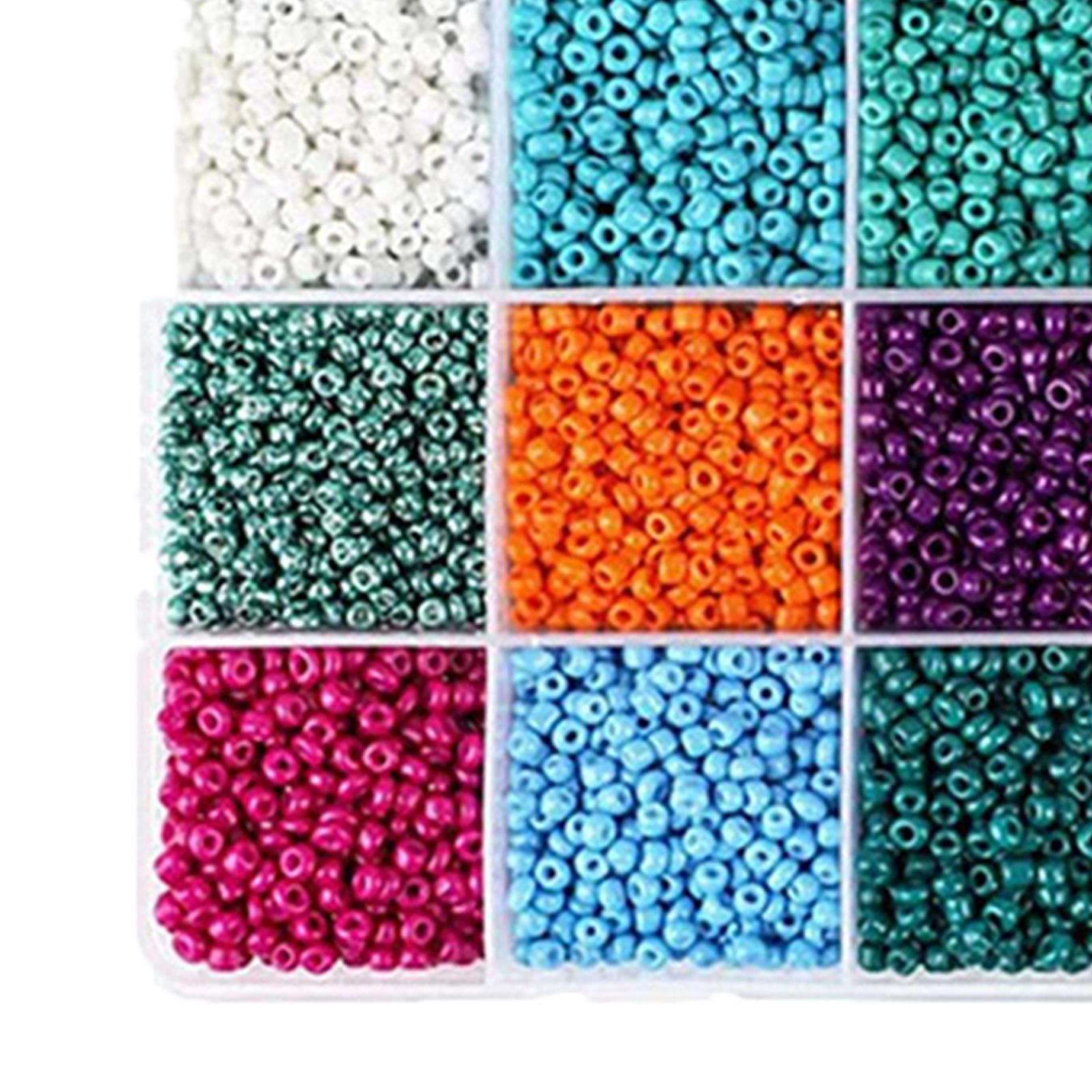 Glass Beads for Jewelry Making , Spacer Beads 24 Colors Small Beads, Tiny Beads Set for DIY Bracelets Necklaces Earring Making Crafts