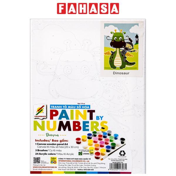 Tranh Tô Màu Số Hóa A4 Paint By Numbers - Colormate DINO-A4 - Dinosaur