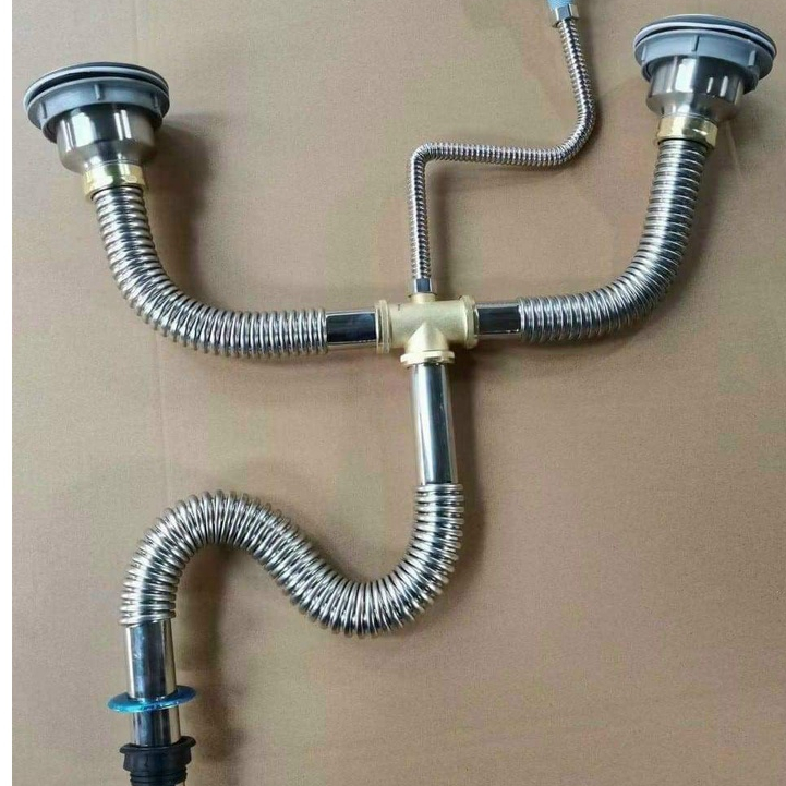 Bộ thoát nước inox bồn rửa bát xi phông, ống thoát nước chống chuột cắn chất lượng cao - hàng chính hãng vinetteam