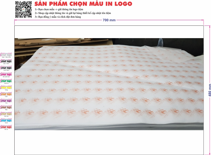 Giấy gói in logo chống ẩm 14g-Block 250-Chọn mẫu khổ 48x70cm