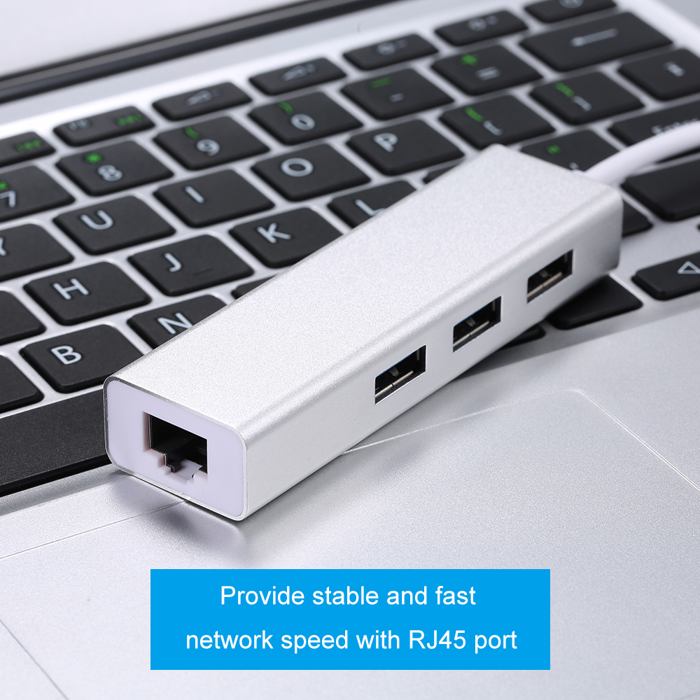 Bộ Chuyển Đổi Thẻ Mạng Cổng USB3.0 Hub 3 Sang Ethernet LAN RJ45 Cho Máy Tính Xách Tay