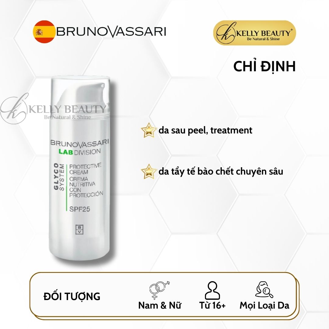 Kem Dưỡng Ngày Phục Hồi Độ Ẩm Glyco System - Protective Cream SPF 25 - BrunoVassari | Kelly Beauty