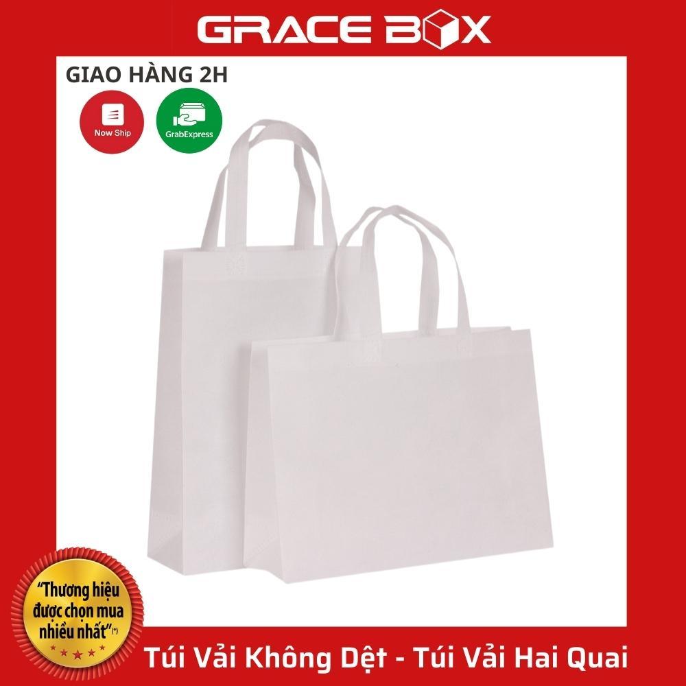 Túi Vải Không Dệt - Túi Vải Bảo Vệ Môi Trường - Túi Vải Hai Quai - Siêu Thị Bao Bì Grace Box - Màu Kem