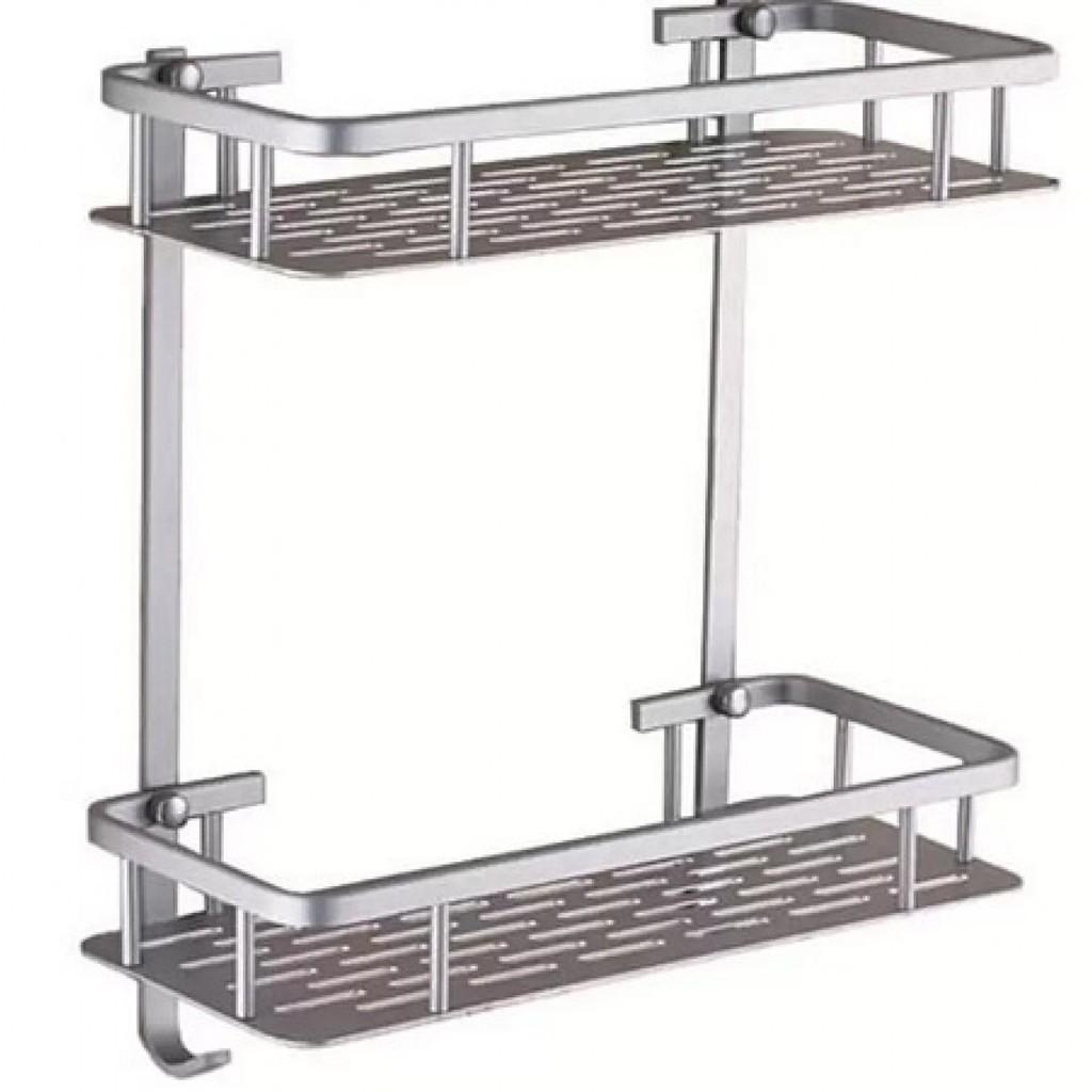 Kệ inox nhà tắm loại chữ nhật, kệ inox chữ nhật hai tầng loại đẹp