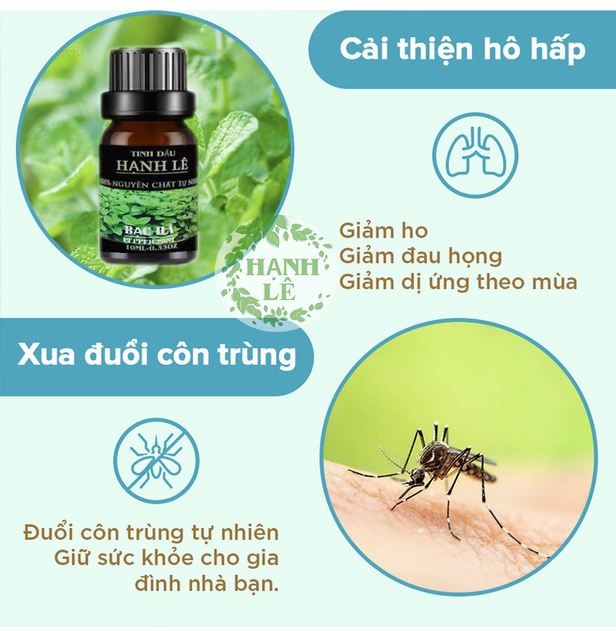 TINH DẦU BẠC HÀ HẠNH LÊ 100% NGUYÊN CHẤT TỪ THIÊN NHIÊN (10ML)