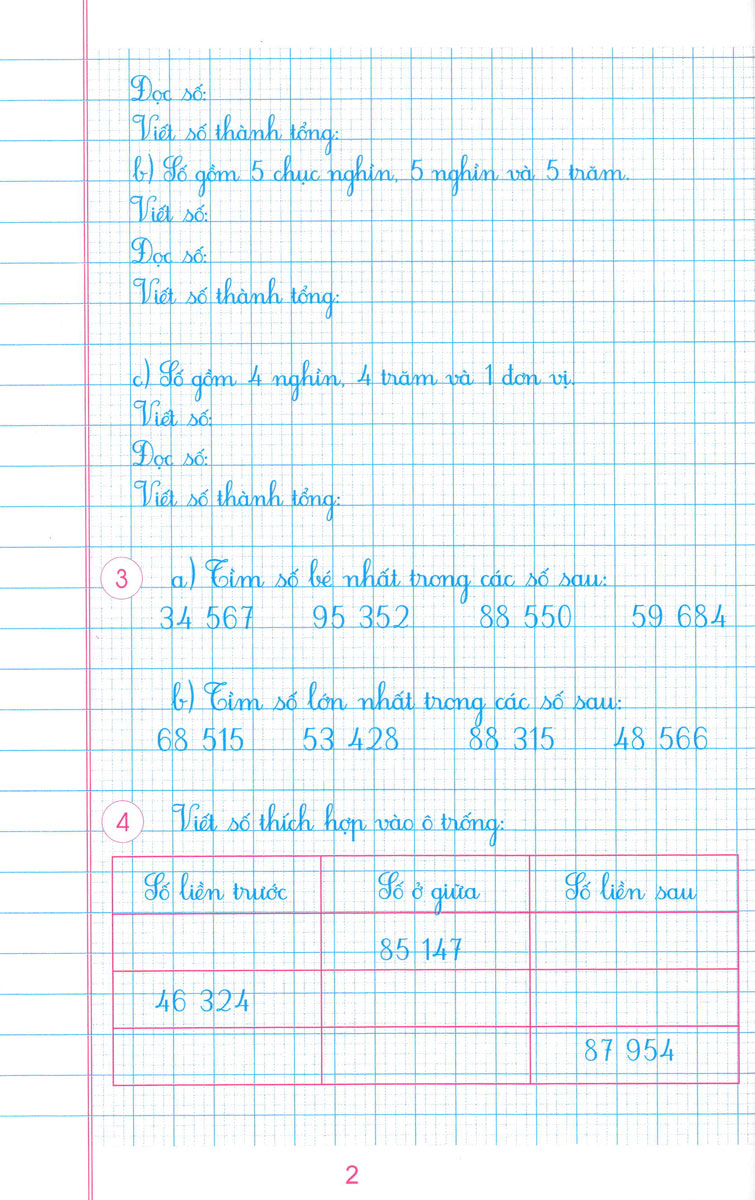 Luyện Tập Toán 4 Quyển 1 - Trình Bày Trên Giấy Ô Li  _HA