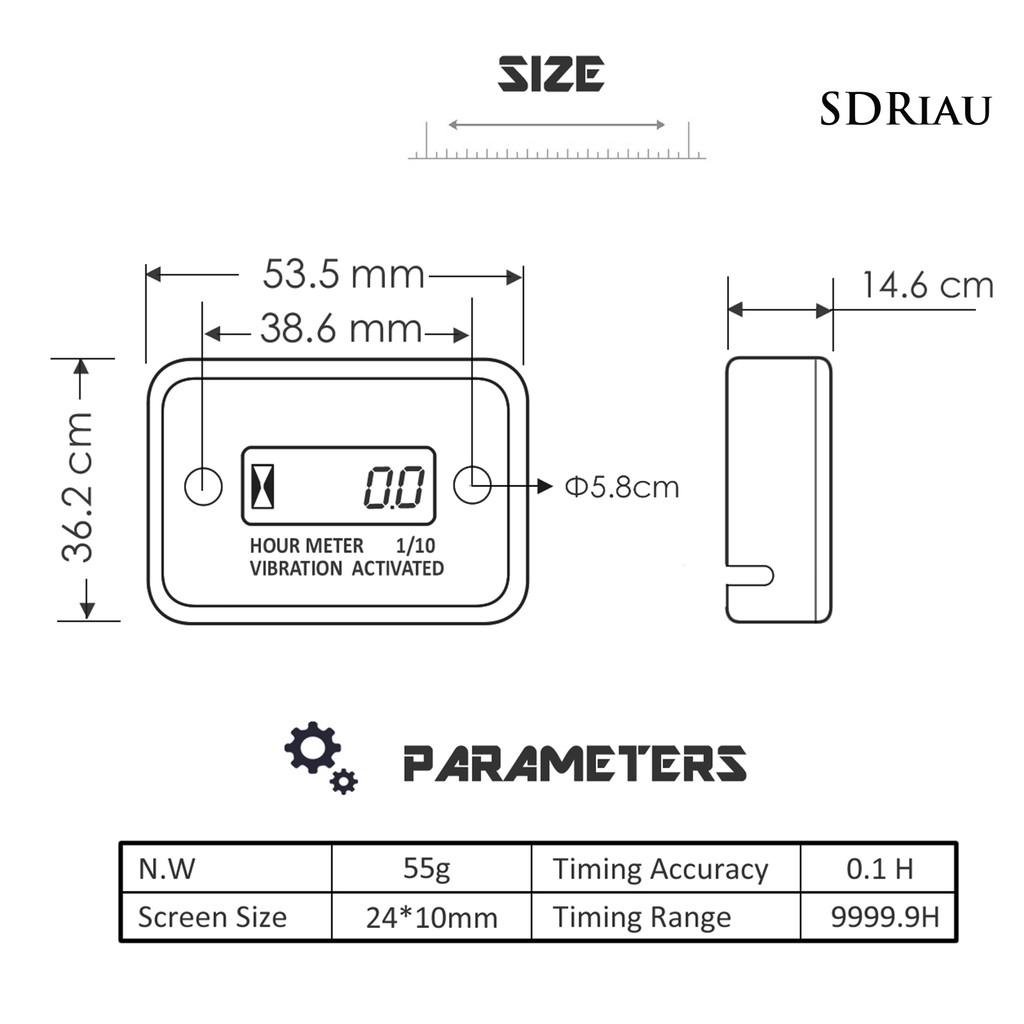 Đồng Hồ Đo Tốc Độ Xe Mô Tô Màn Hình Lcd Kèm Phụ Kiện