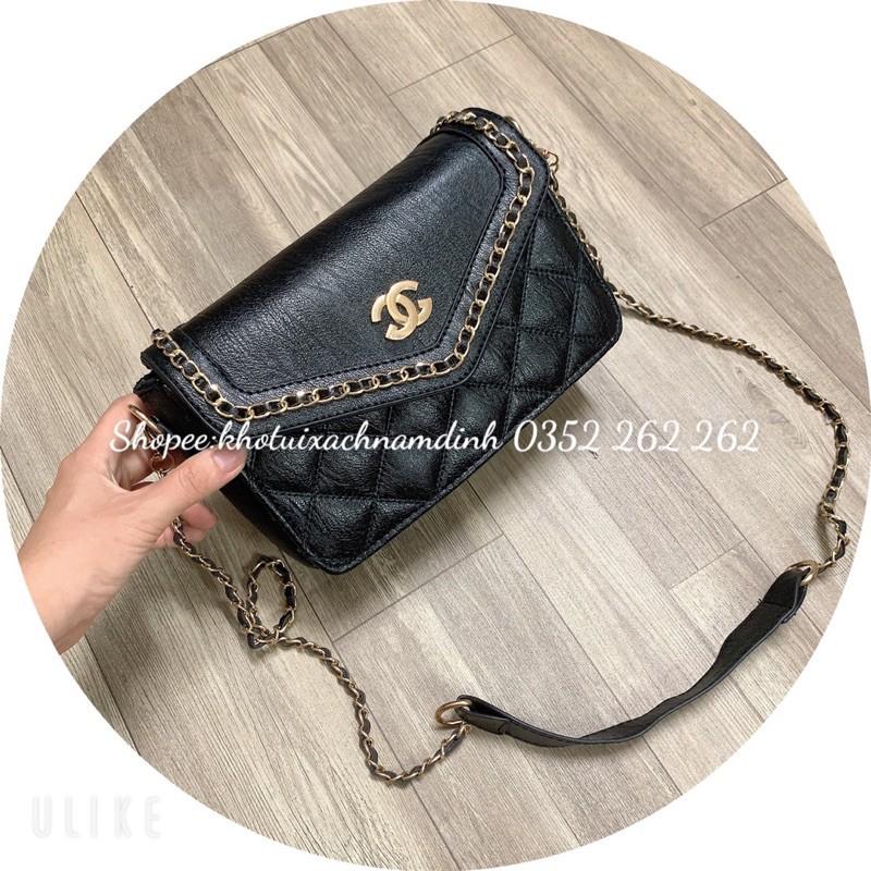 Túi Đeo Chéo Viền Xích Da Lì